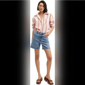 NWT Mango Zaida Straight High Waist Mom Shorts Size 2 Medium Wash